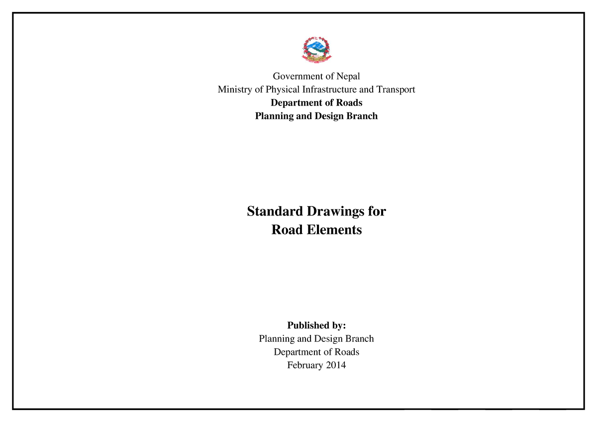 DoR - Standard Drawings for Road Elements (Feb 2014) - Studocu