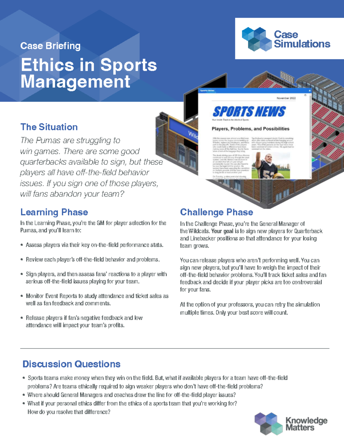 Case Study: Ethics in Sports Management - Pumas Player Selection - Studocu