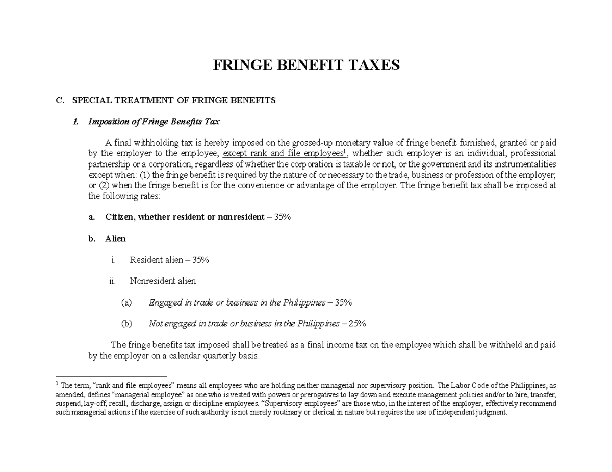 FBT 101: Comprehensive Guide to Fringe Benefit Tax Calculation - Studocu