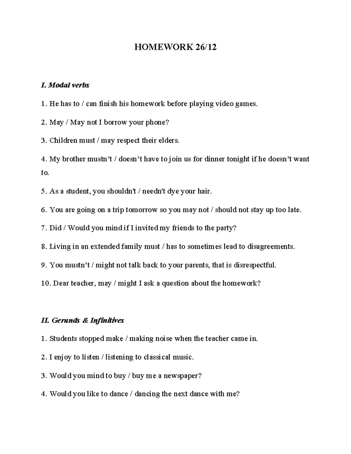 English Test 3 - Modal Verbs & Gerunds for Middle School - Studocu