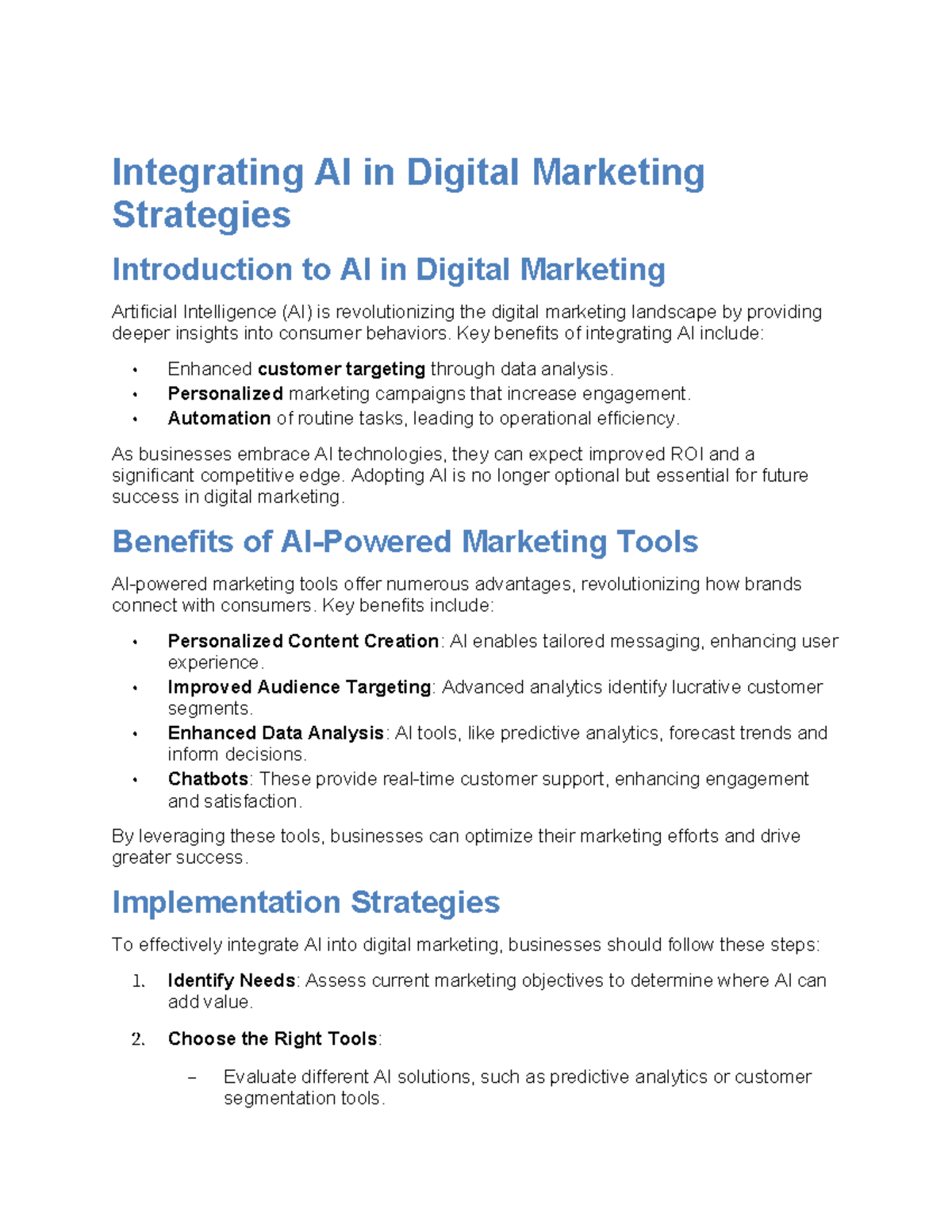 Integrating AI in Digital Marketing Strategies - Integrating AI in ...