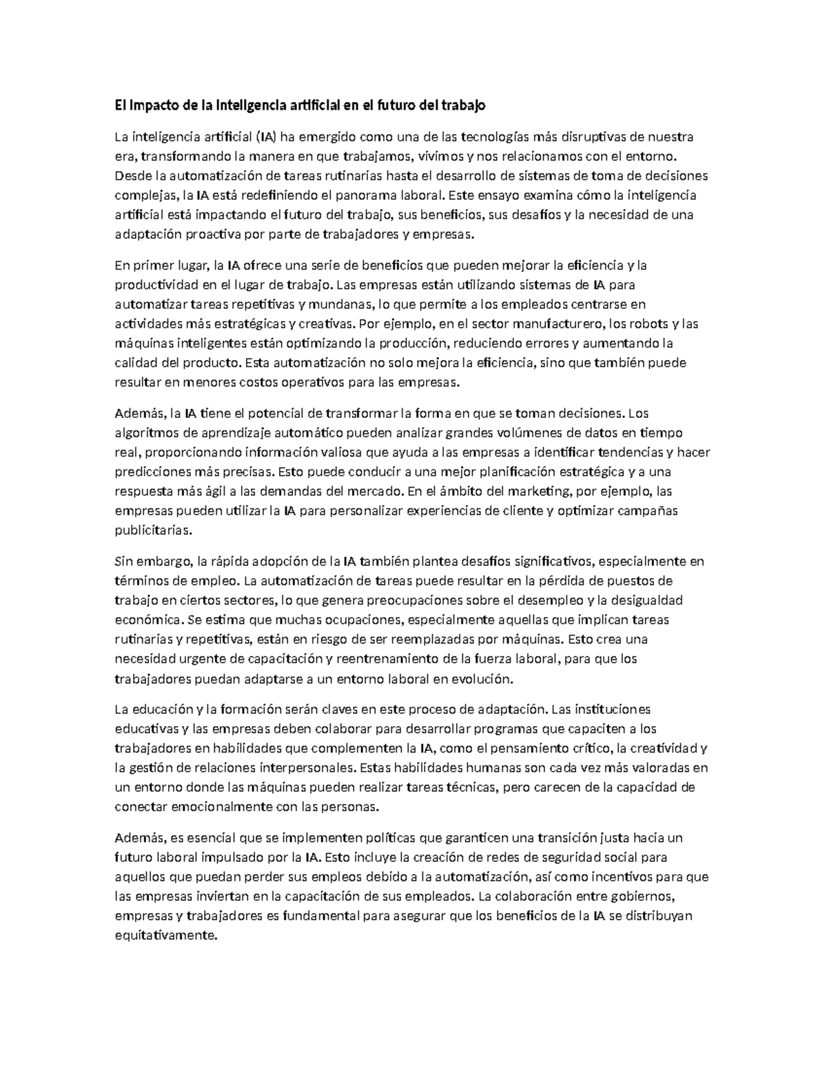 El impacto de la inteligencia artificial en el futuro del trabajo.docx ...
