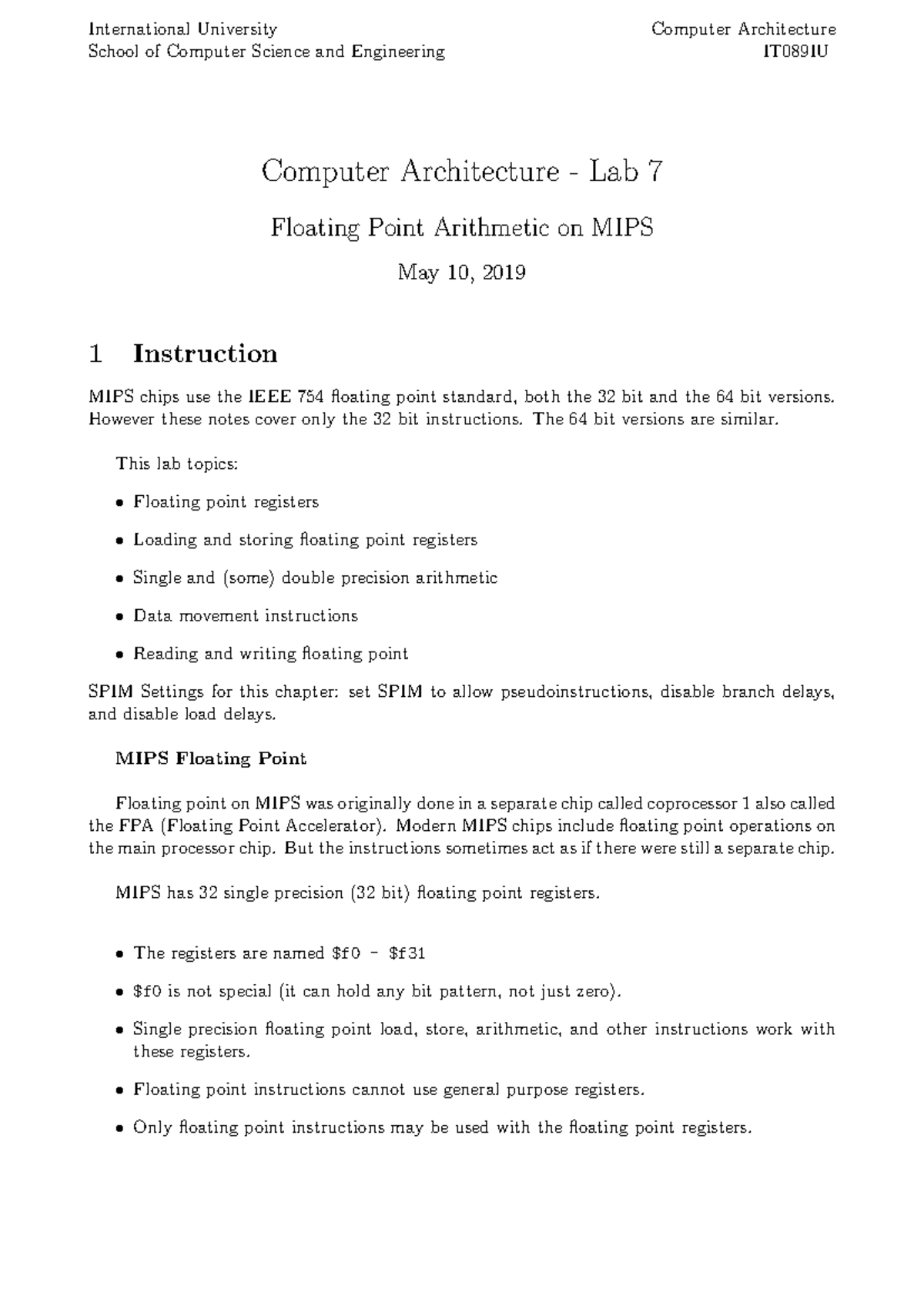 Lab8 - Material - International University School of Computer Science ...