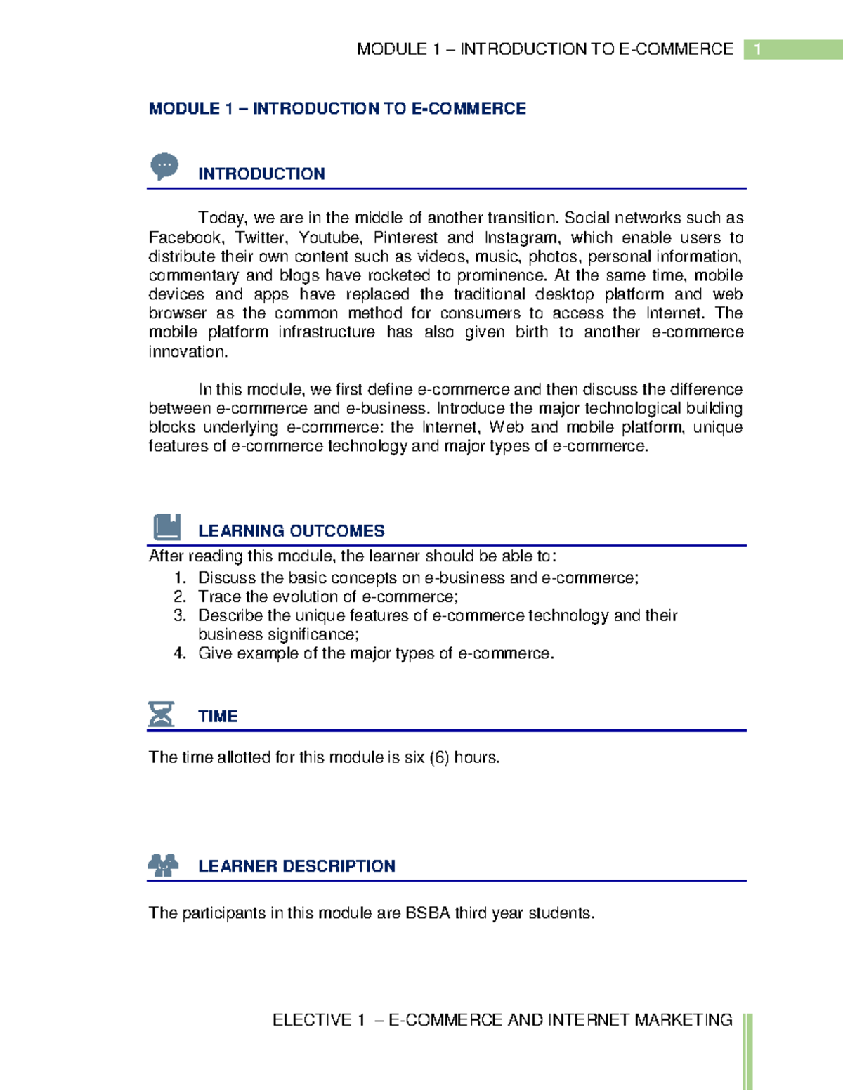 Module 1 - E-commerce Fundamentals: Concepts, Evolution & Features ...