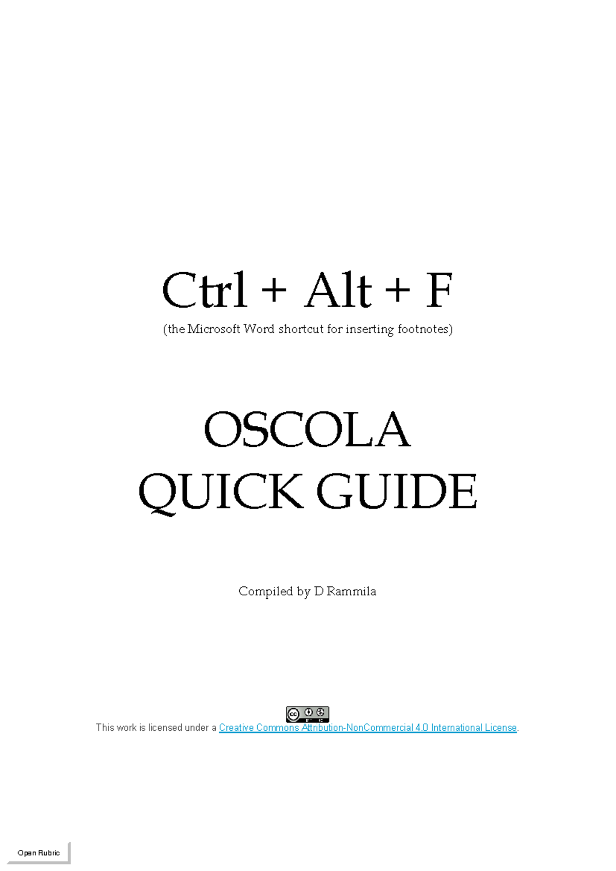 OSCOLA Quick Guide: Footnote Referencing Essentials - Studocu