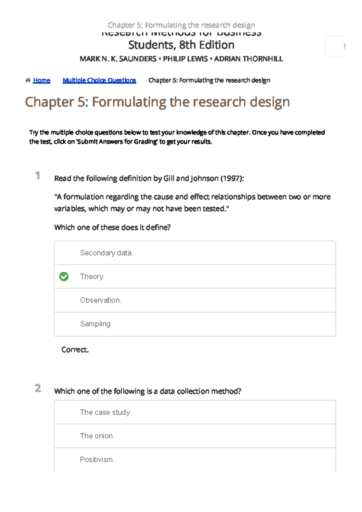 RM MCQ Ch5 - Multiple Choice Questions on Research Design - Studocu