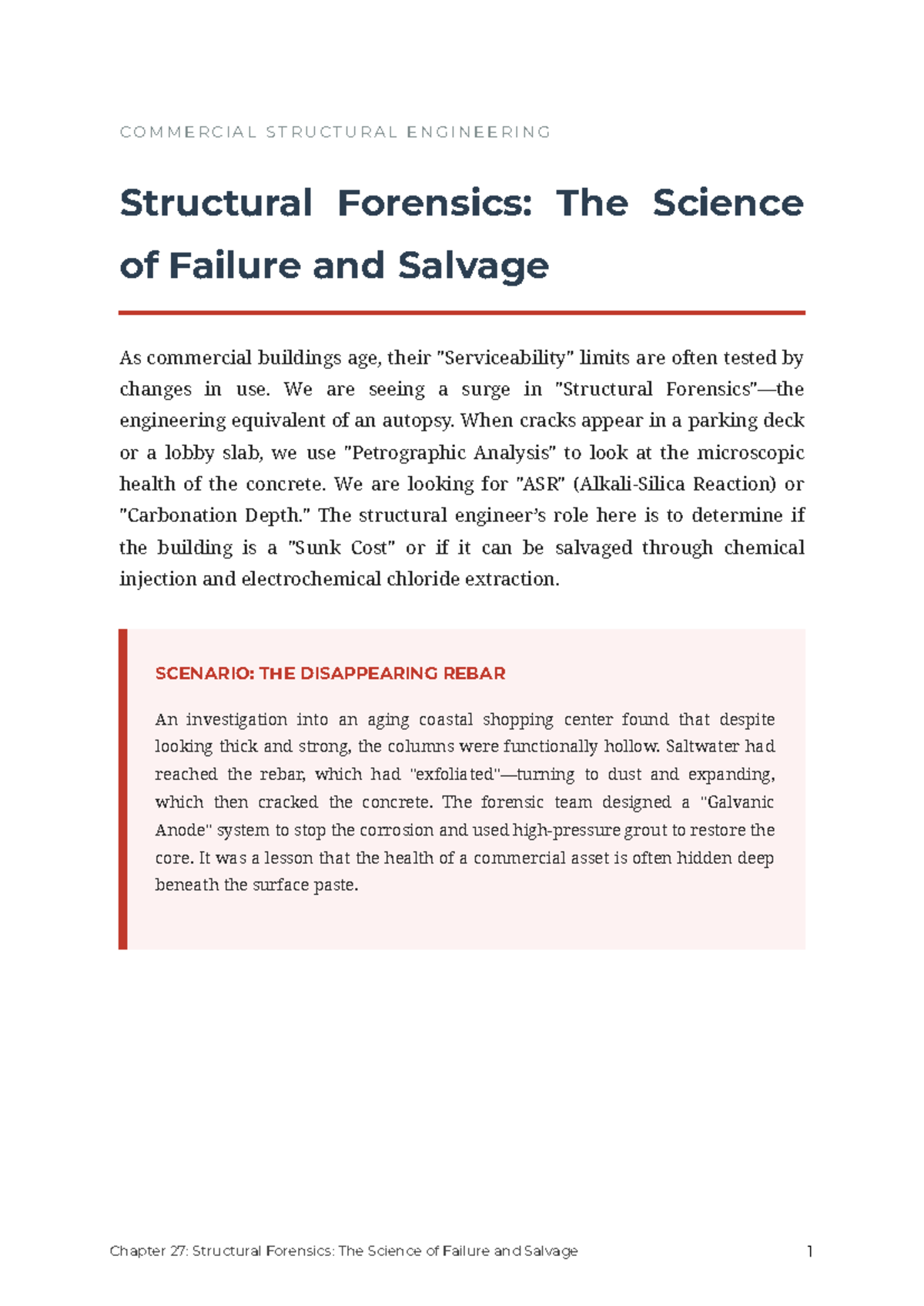 COMM 101: Chapter 27 - Structural Forensics & Failure Analysis - Studocu