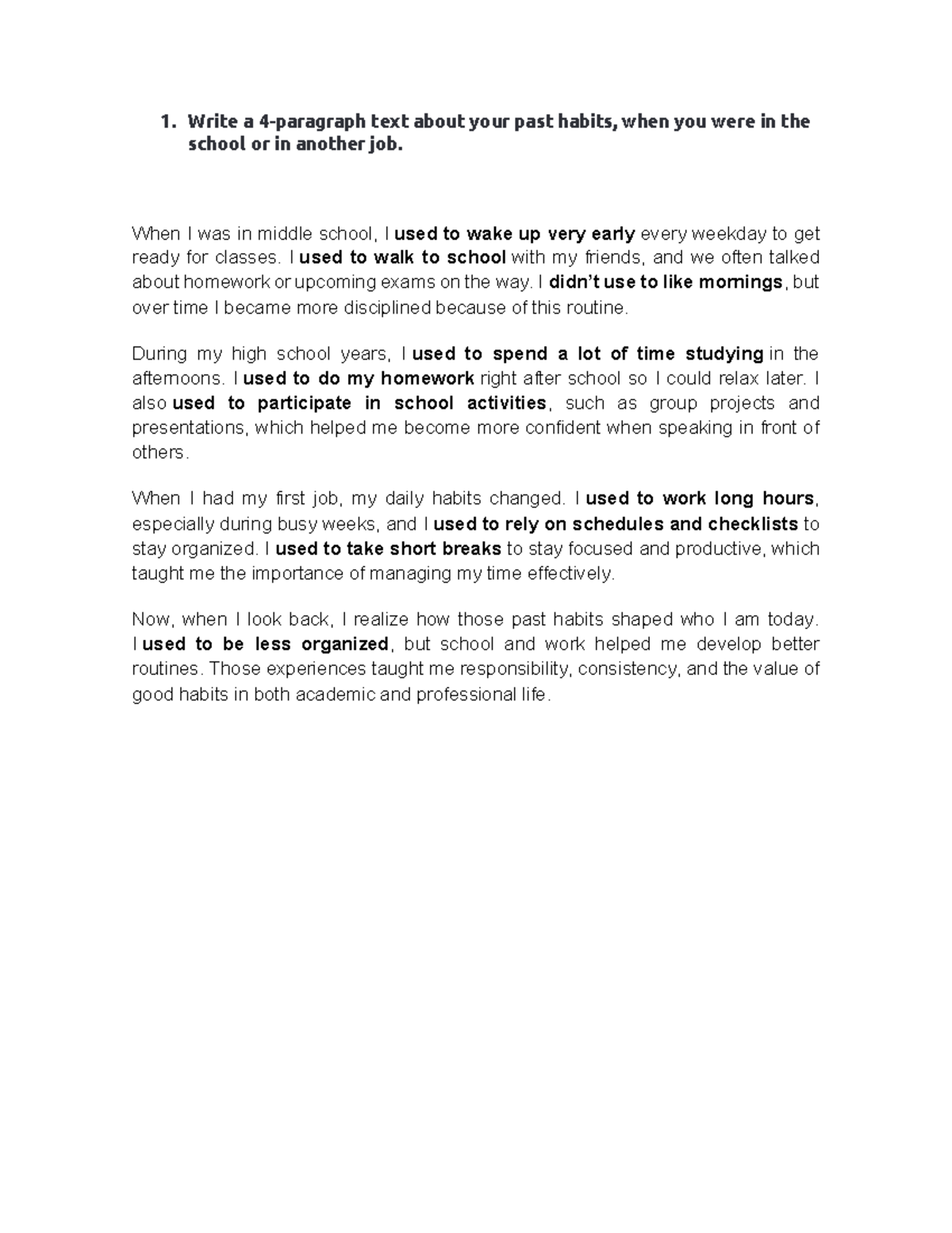 Week 3 - Reflection on Past Habits and Passive Voice Practice - Studocu