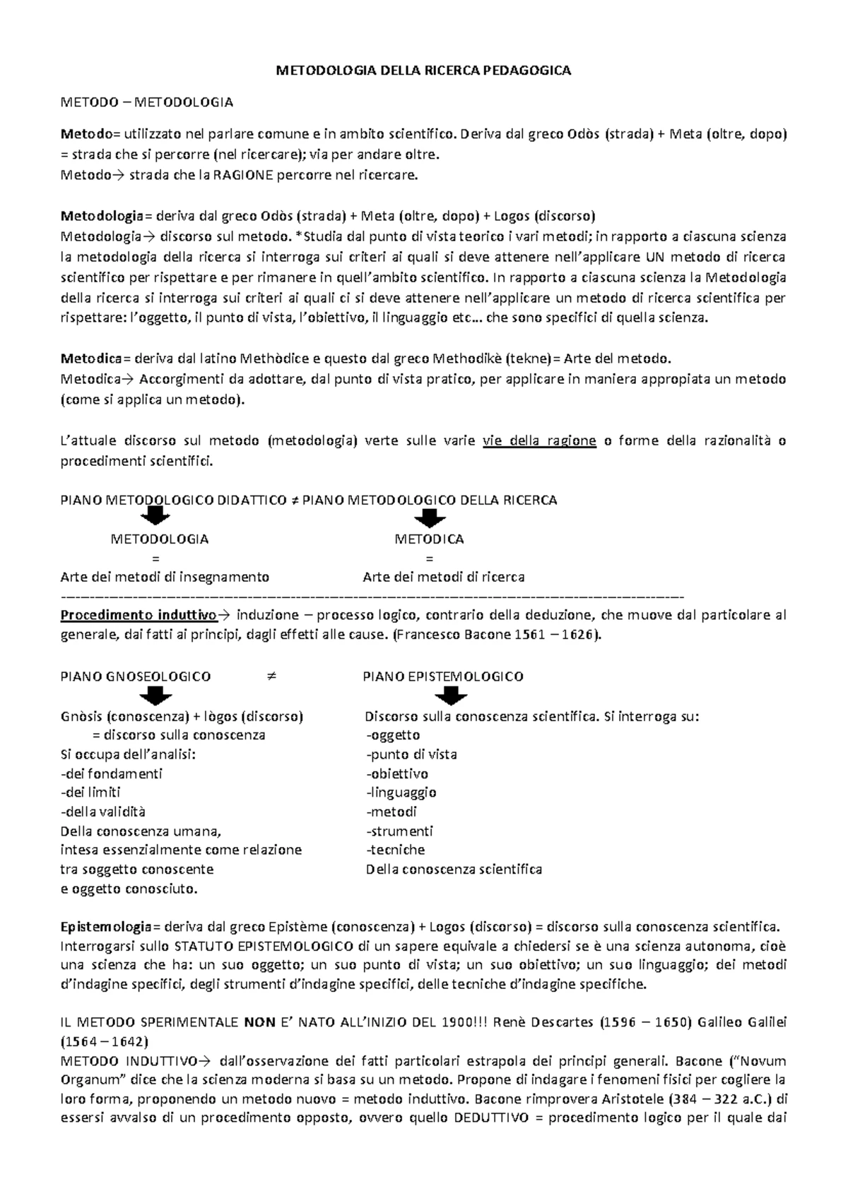 Appunti metodologia della ricerca pedagogica - 2. Come si studia ...