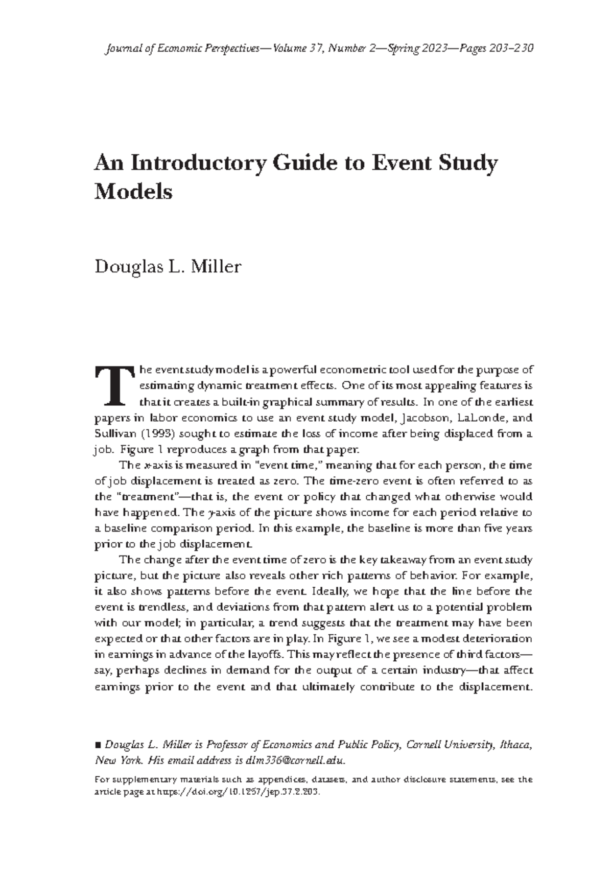 ECON 101: Introductory Guide to Event Study Models - Studocu