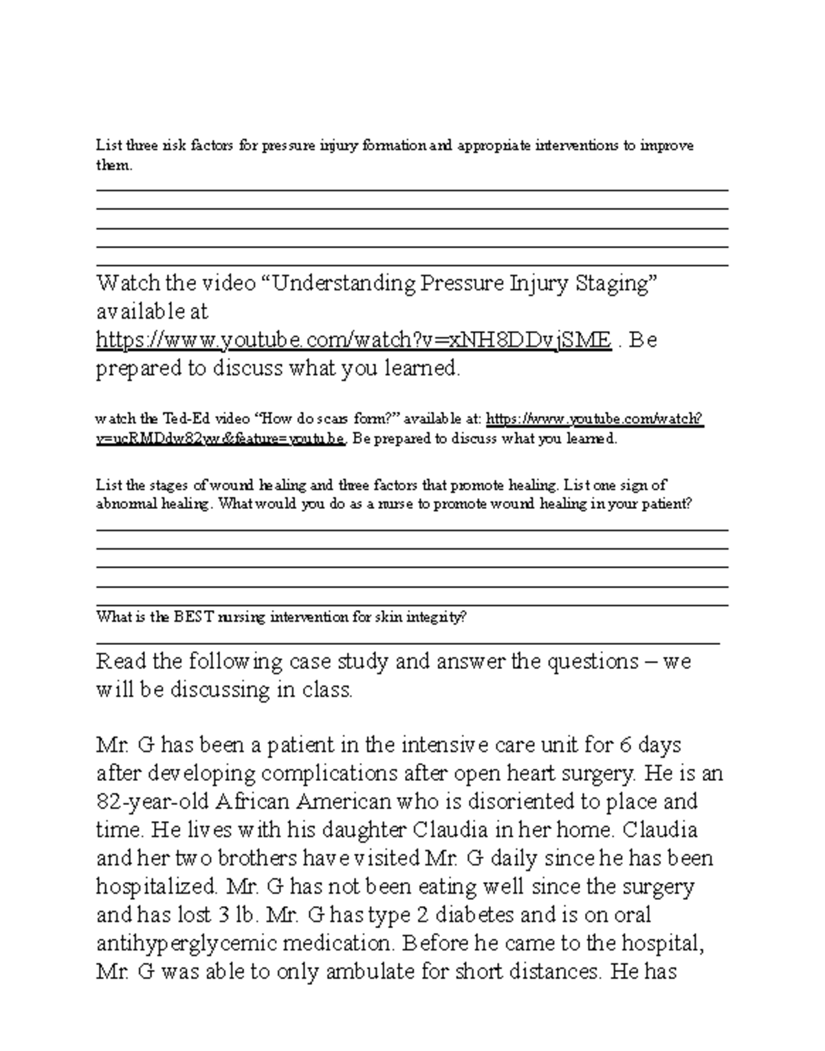 Skin+Integrity+Worksheet+s22 - List three risk factors for pressure ...
