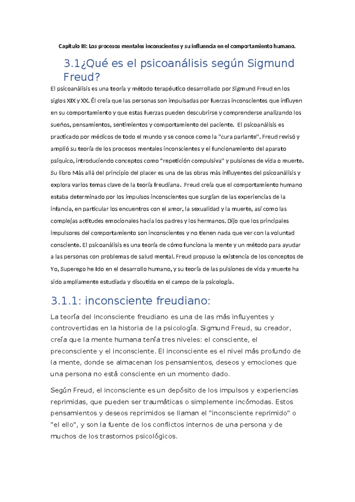 Capítulo III: Procesos Inconscientes en Psicología (Teoría Liiria 2 ...