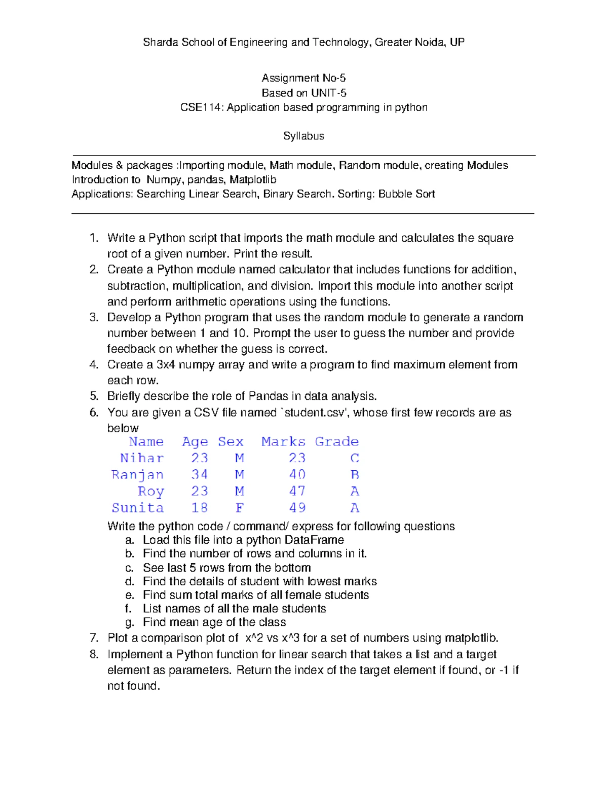 PPS Project: Lab Work on Lists and Strings in Python (E2UC101C) - Studocu