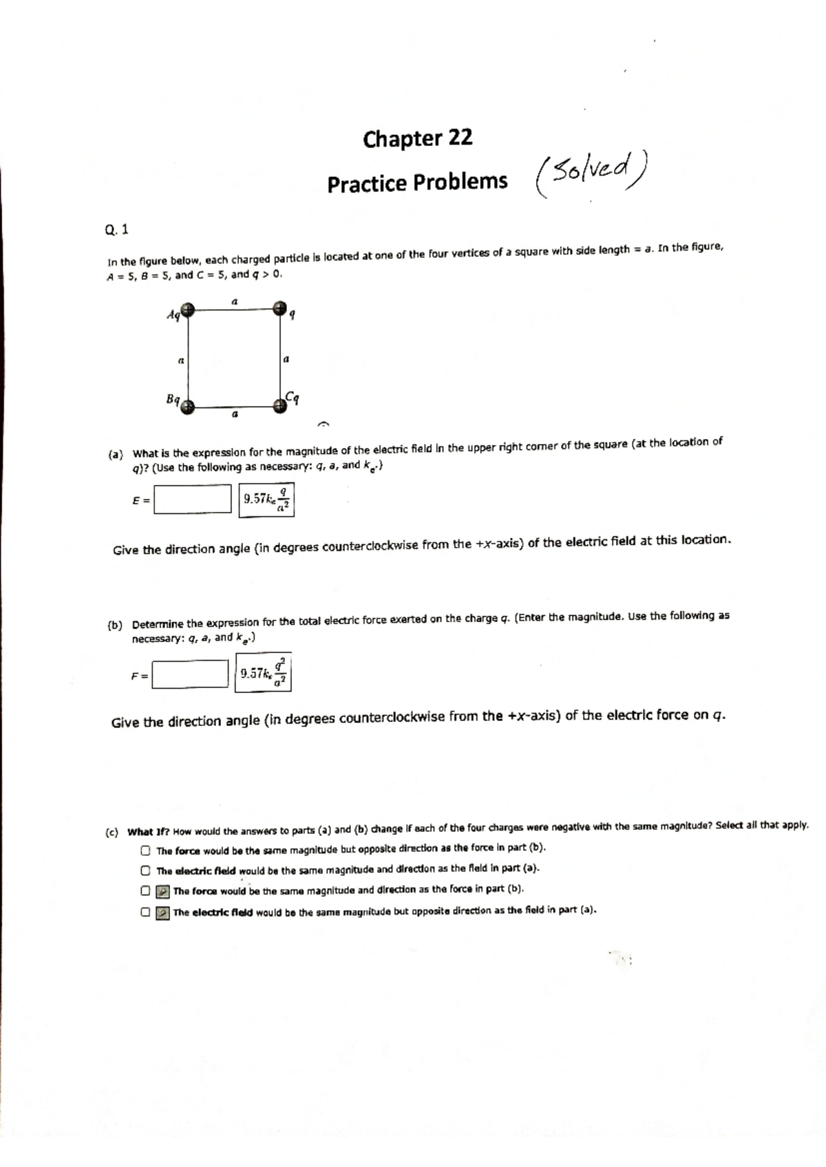 Physics Problems: Solutions and Explanations - Studocu