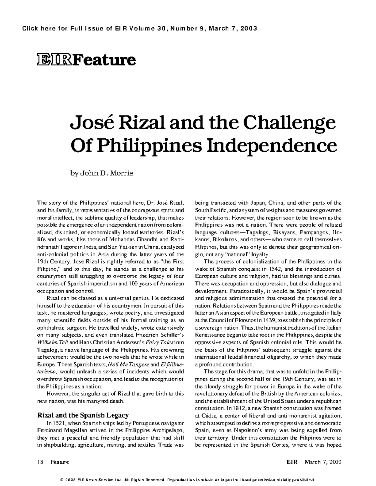 Jose Rizal and the Challenge of Philippine Independence: A Study - Studocu