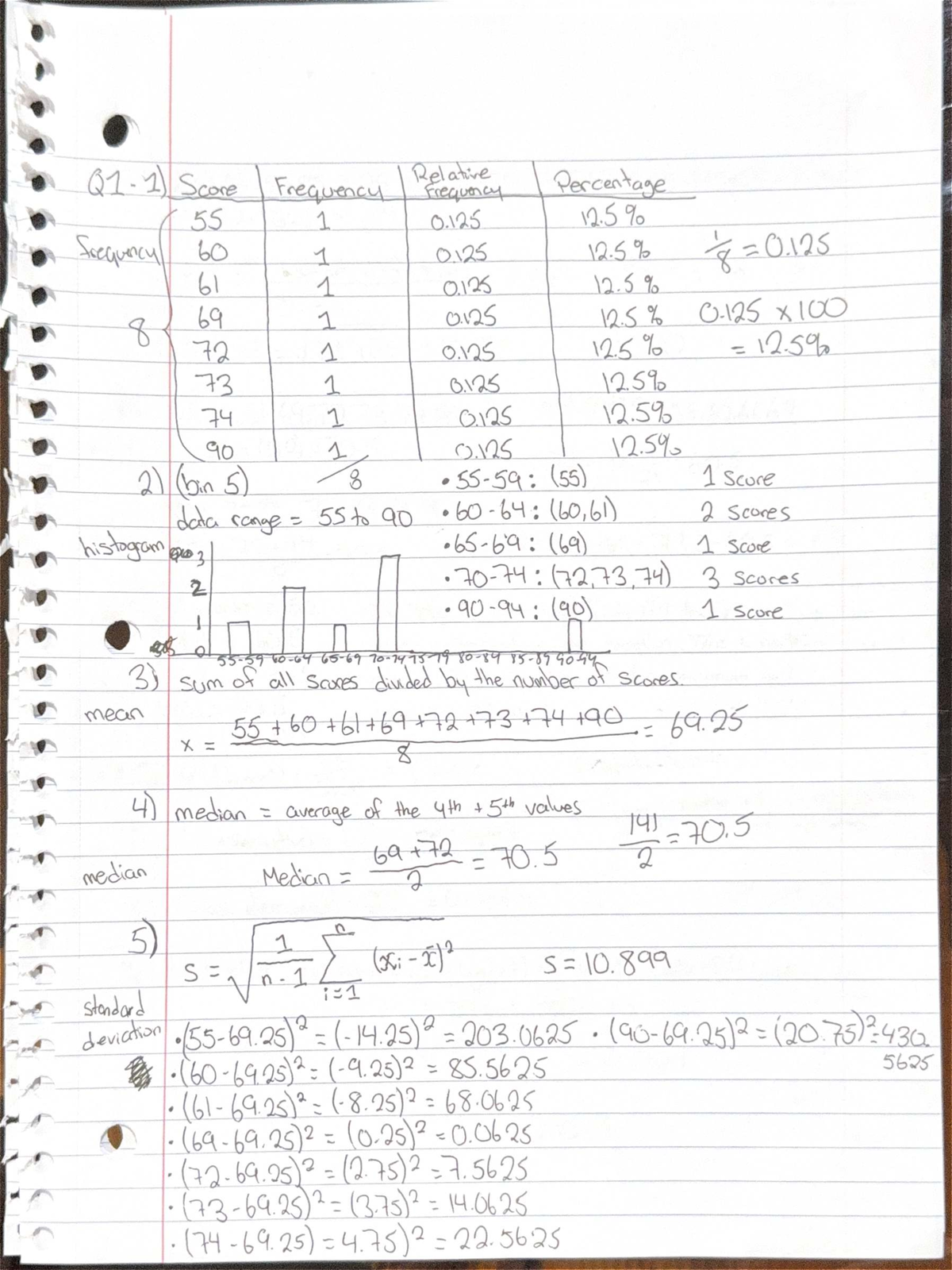 Statistics 244: Assignments on Frequency, Probability, and Deviation ...