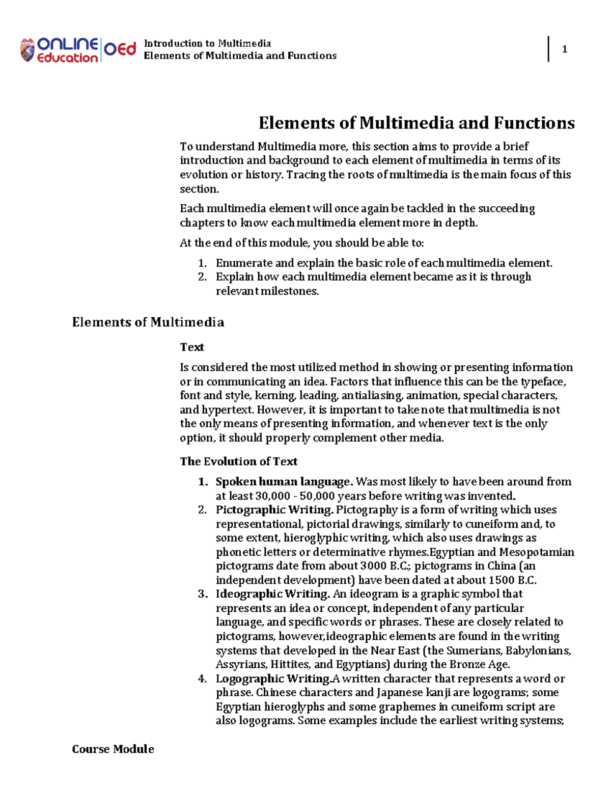 W3 Elements Of Multimedia And Functions - Module - Introduction to ...