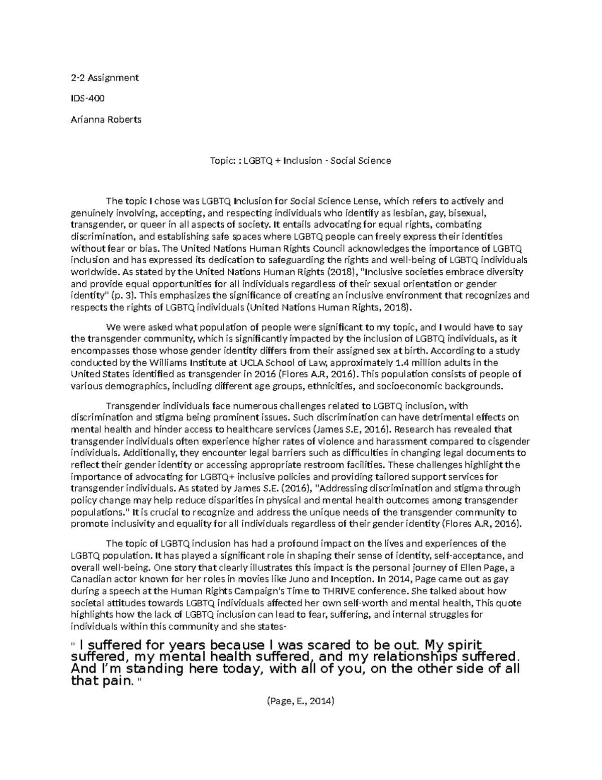 IDS400 2-2 Assignment: Analyzing LGBTQ+ Inclusion Through Social ...
