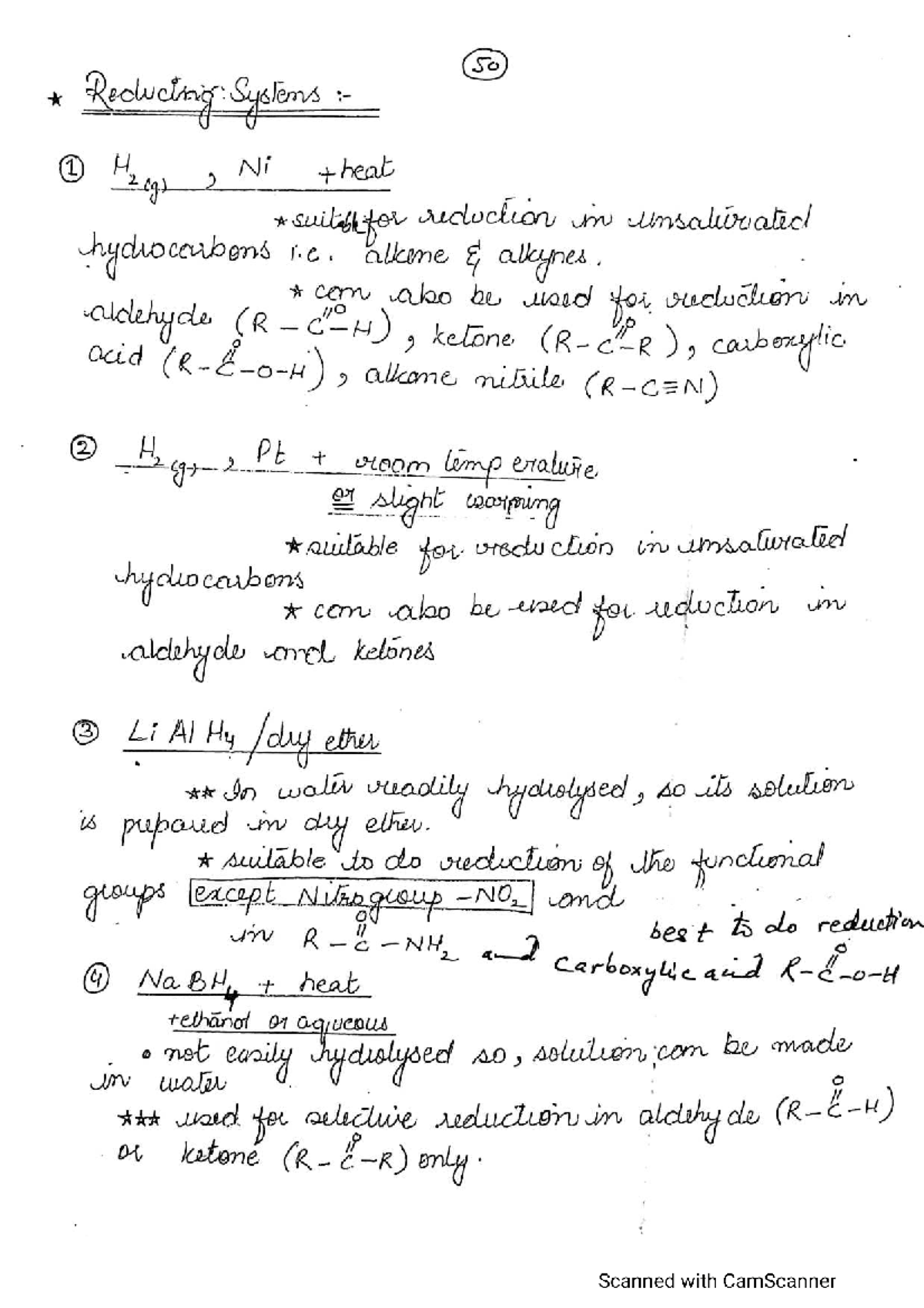 Organic Chemistry A2: Reducing Agents and Amino Acids Overview - Studocu