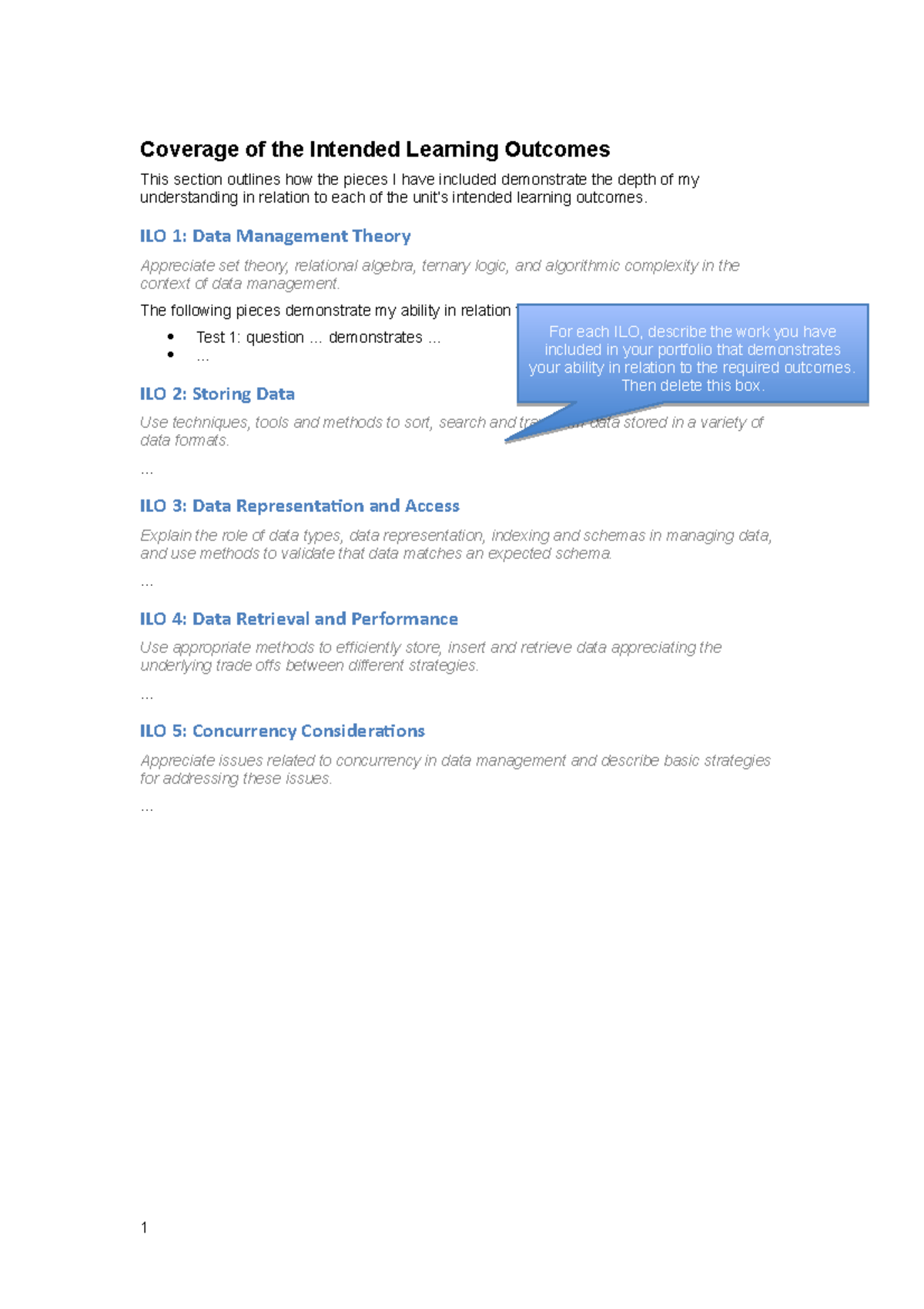 Learning Summary Report Template (1)5 - Coverage of the Intended ...