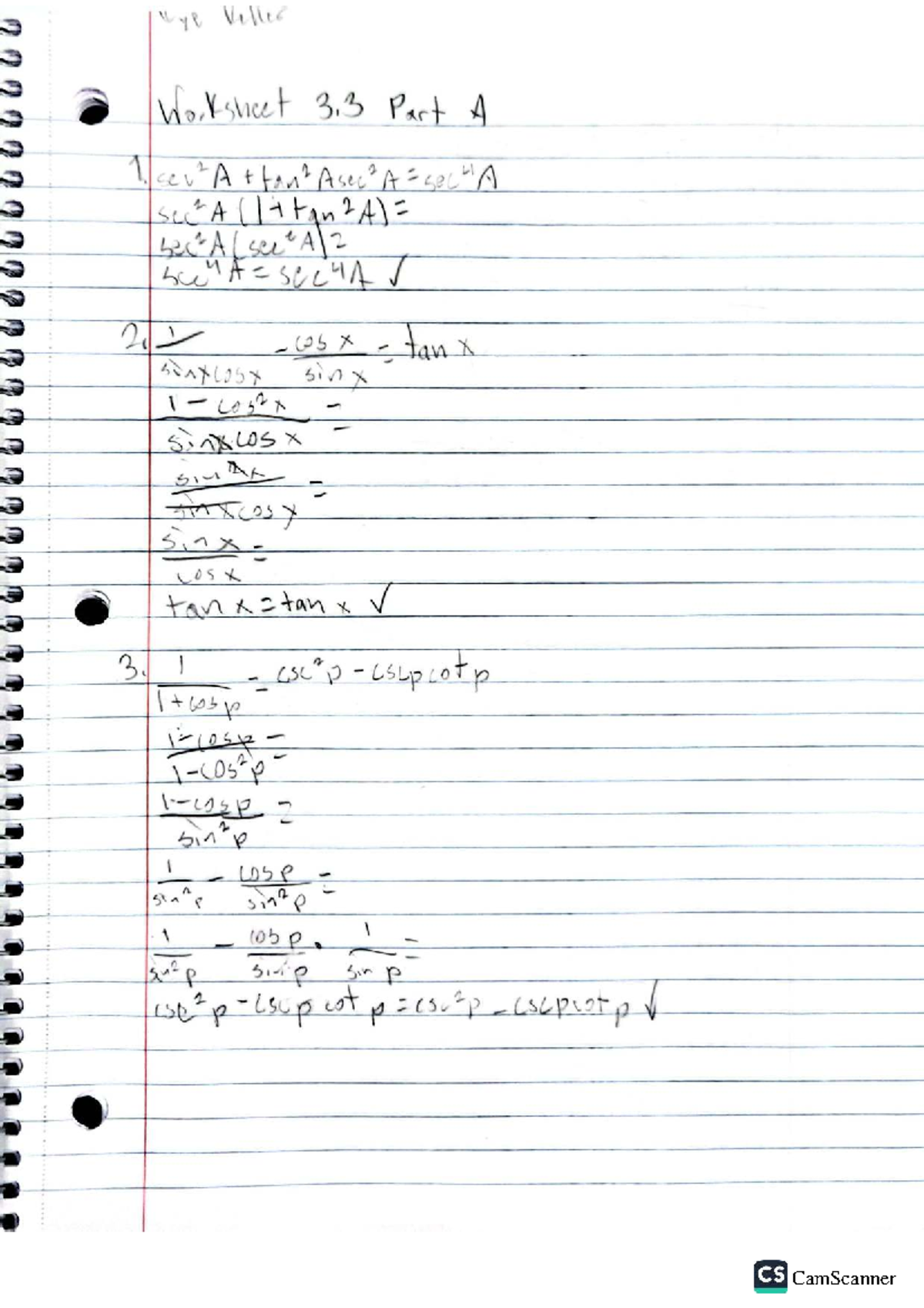 Worksheet #3.3 Part A & B Solutions and Explanations - Studocu