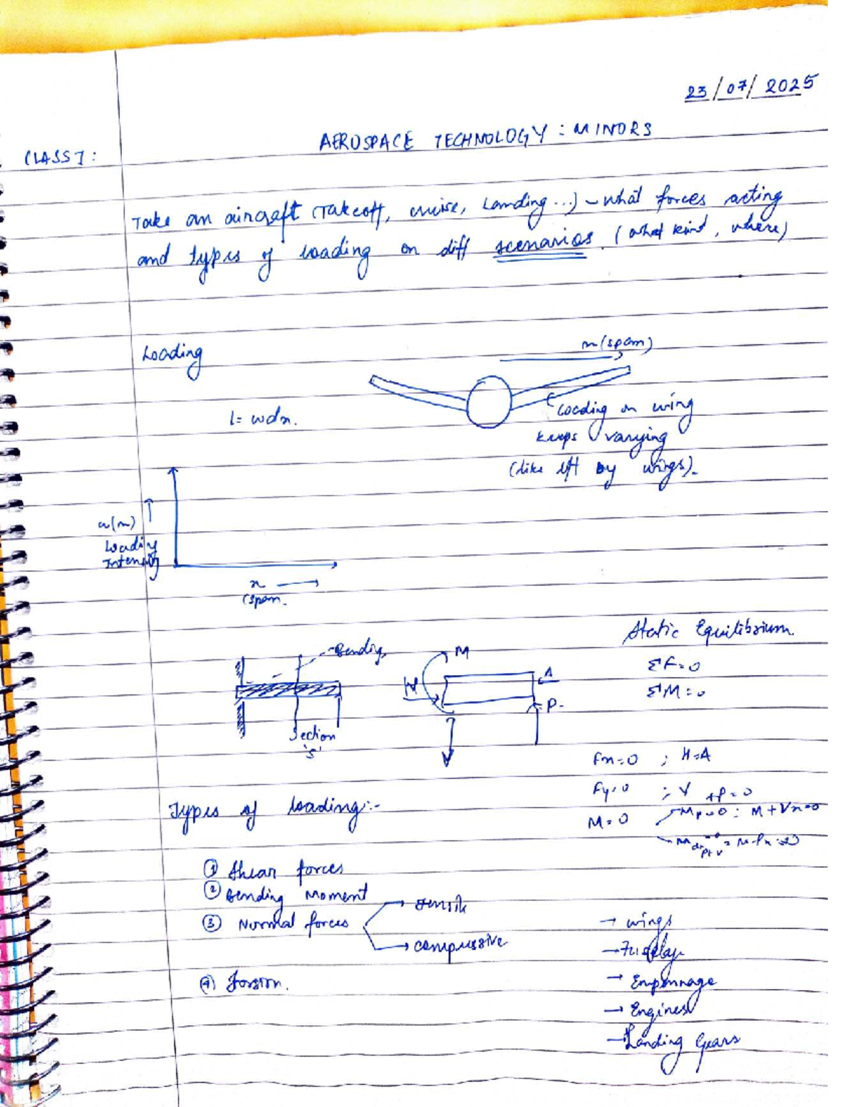 Aero Notes: Forces and Loading in Aerospace Technology (Course TYR 097 ...