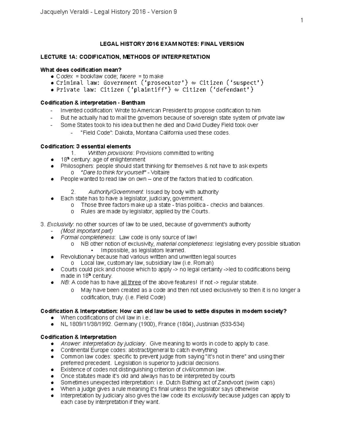 Legal History (LAW 201) Final Exam Notes: Comprehensive Review ...