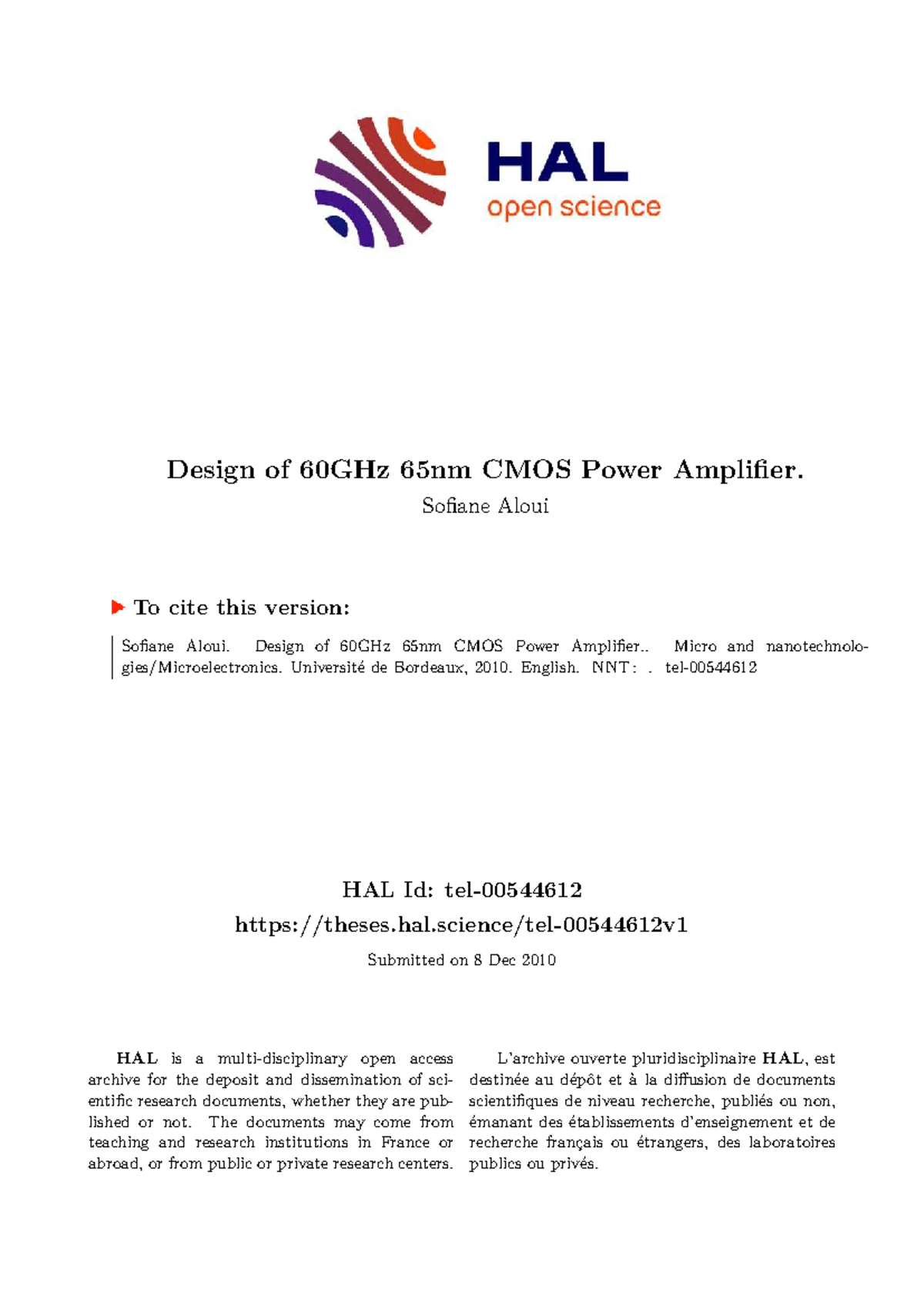 Design of a 60GHz 65nm CMOS Power Amplifier for WPAN Applications - Studocu