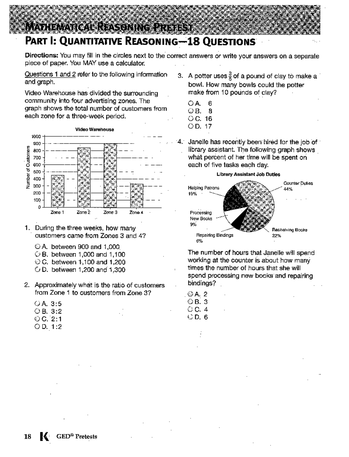 MATHEMATICAL REASONING PRETEST K: QUANTITATIVE QUESTIONS - Studocu