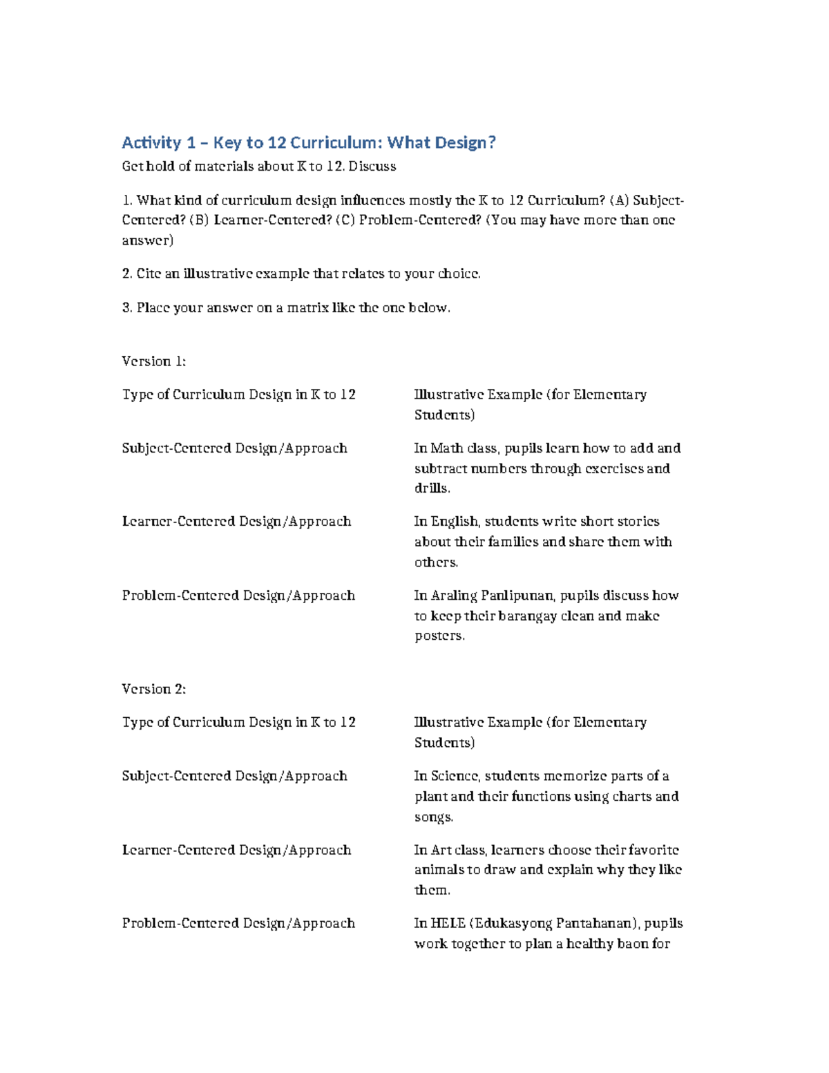 Kto12 Curriculum Design Examples - Activity 1 – Key to 12 Curriculum ...
