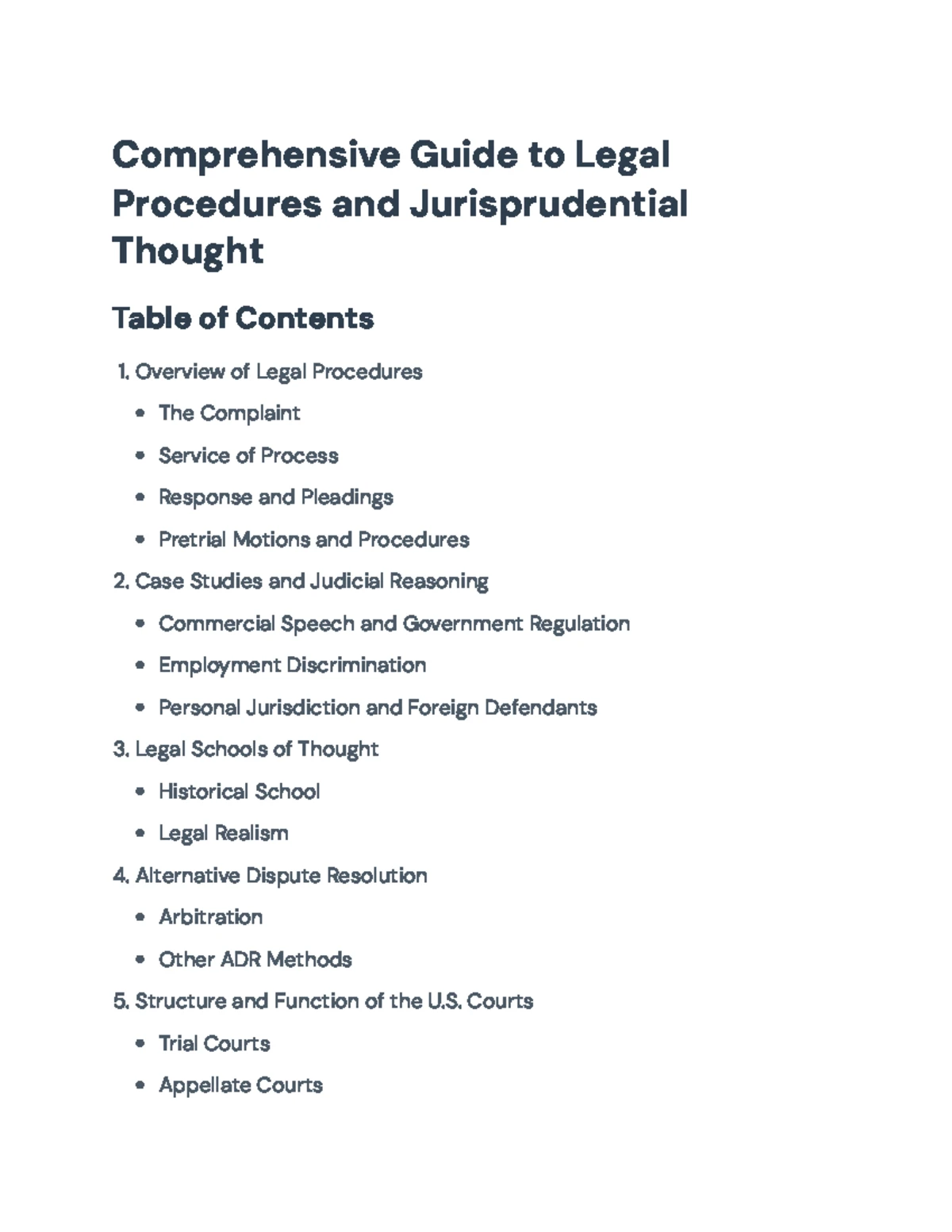 Comprehensive Overview of Legal Sources and Frameworks (LAW101) - Studocu