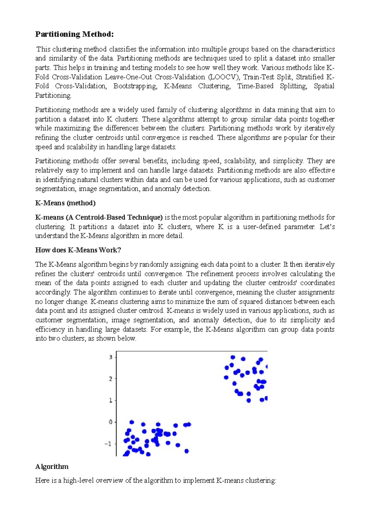 DM Unit-6: Partitioning Methods in Clustering Techniques - Studocu