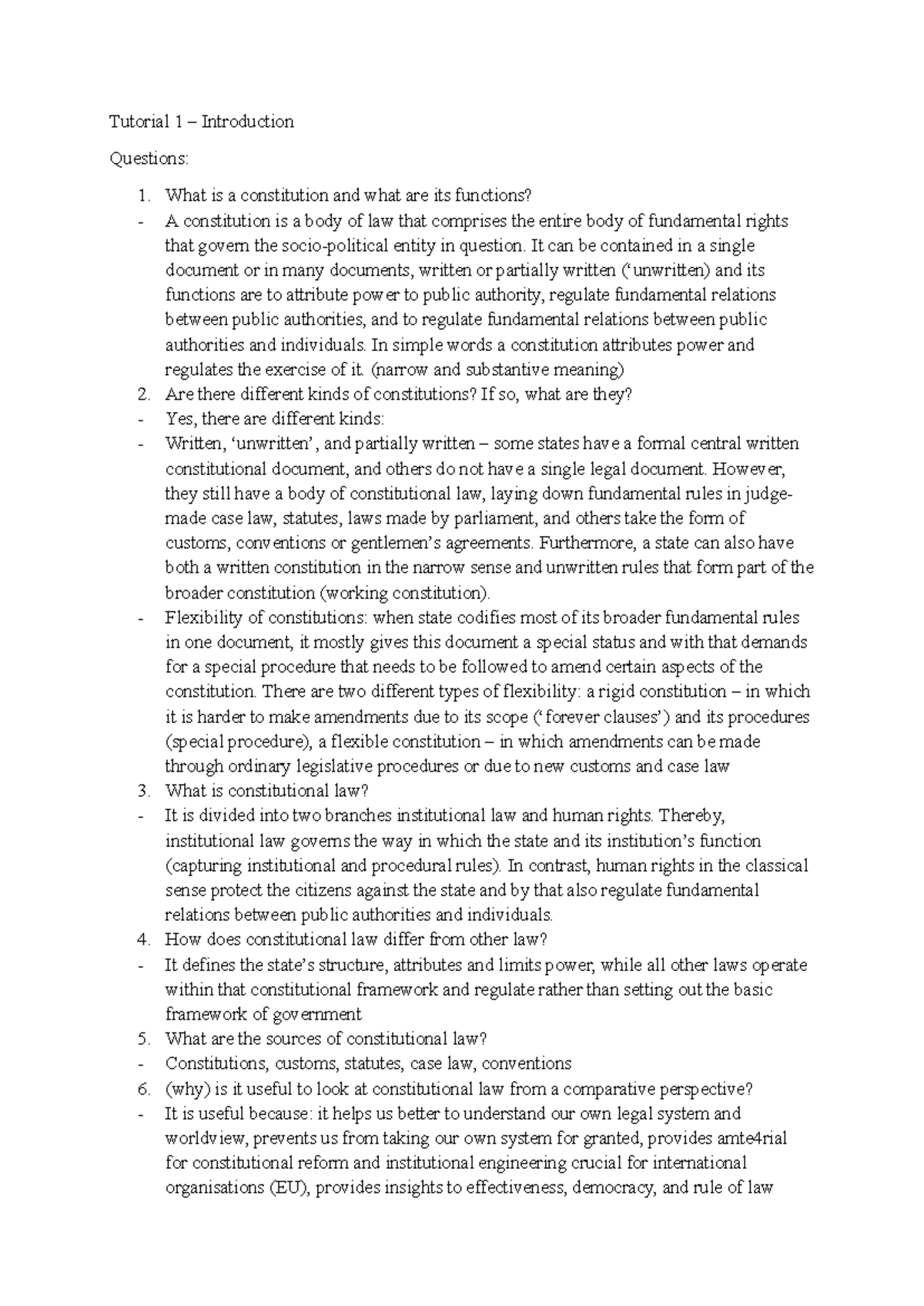Constitutional Law Tutorials: Key Concepts and Comparative Analysis ...
