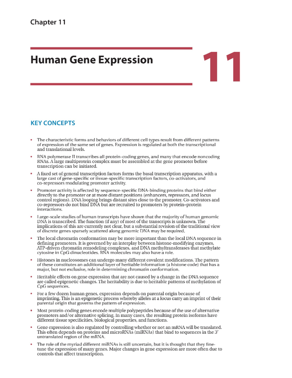 CHapter 11 - Chapter 11 Human Gene Expression 11 KEY CONCEPTS The ...