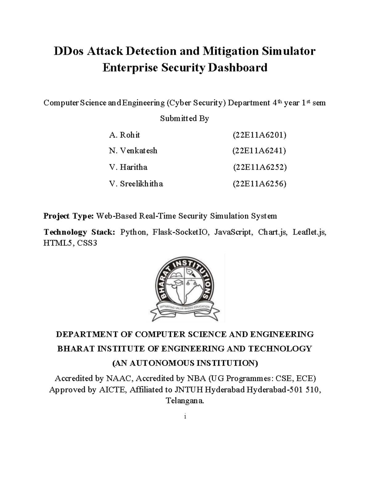 DDoS Attack Detection & Mitigation Simulator - CSE Project Report - Studocu