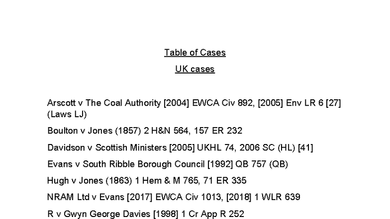 OSCOLA Citation Examples for UK and European Cases - Studocu