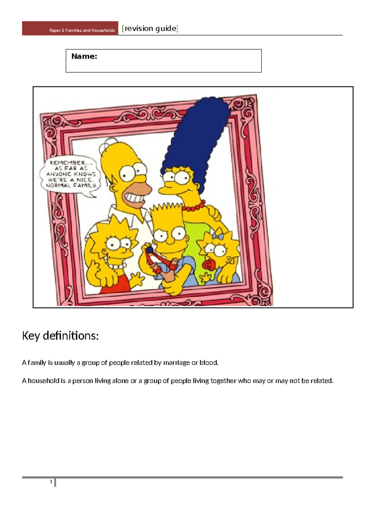 A Level Sociology Paper 2: Key Insights on Families and Households - Document Preview