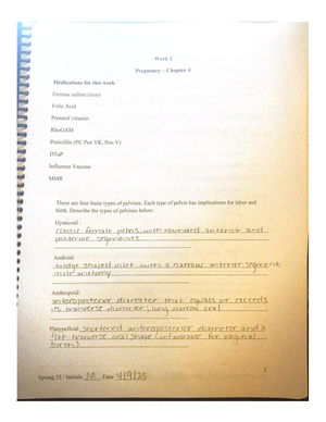 NUR 163 Week 2 - Health History & Vital Signs Worksheets - Studocu