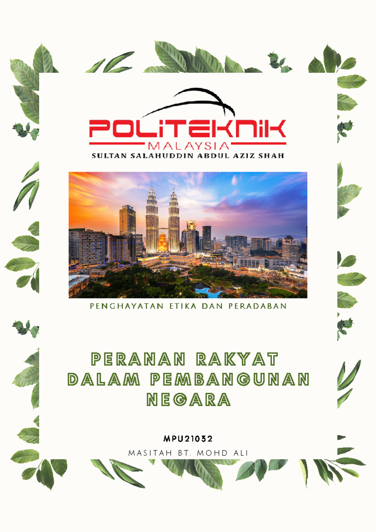Efolio Peranan Rakyat Dalam Pembangunan Negara - Penghayatan Etika Dan ...