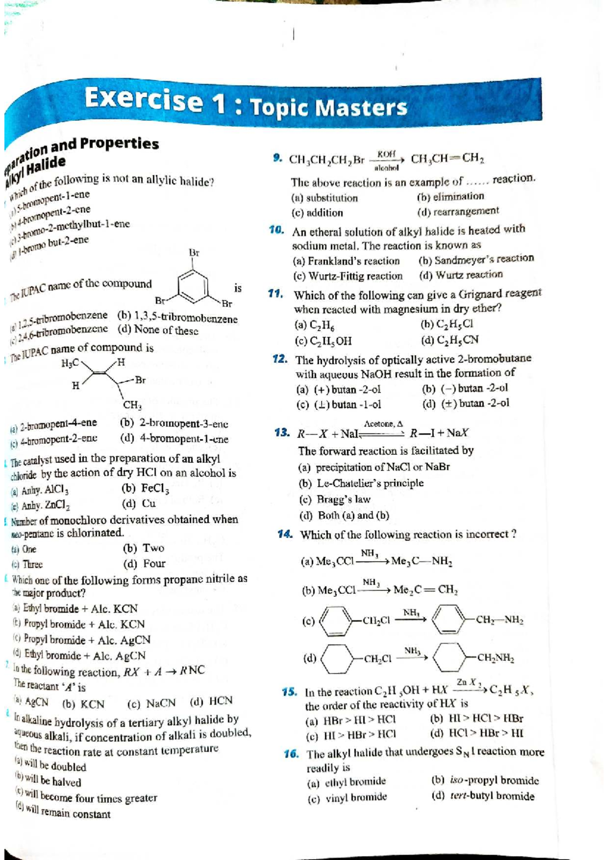 Organic Chemistry CH18: Properties and Reactions of Alkyl Halides - Studocu