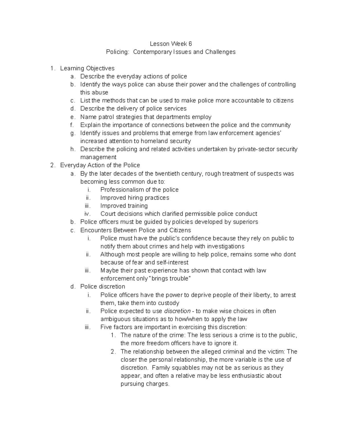 Lesson Week 6: Policing - Contemporary Issues & Challenges in Law ...