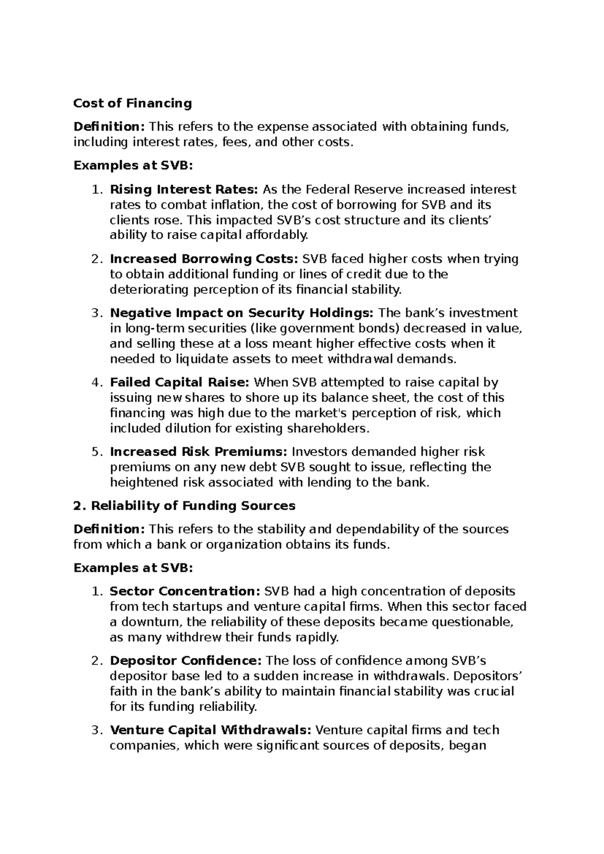 Cost of Financing - Class Notes on Funding Risks and Challenges - Studocu