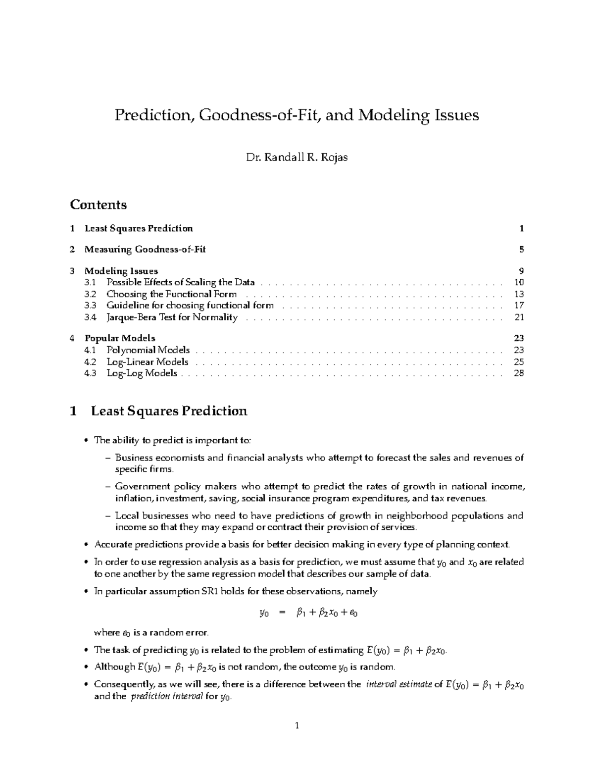 Chapter 4: Prediction and Modeling Issues in Regression Analysis - Studocu
