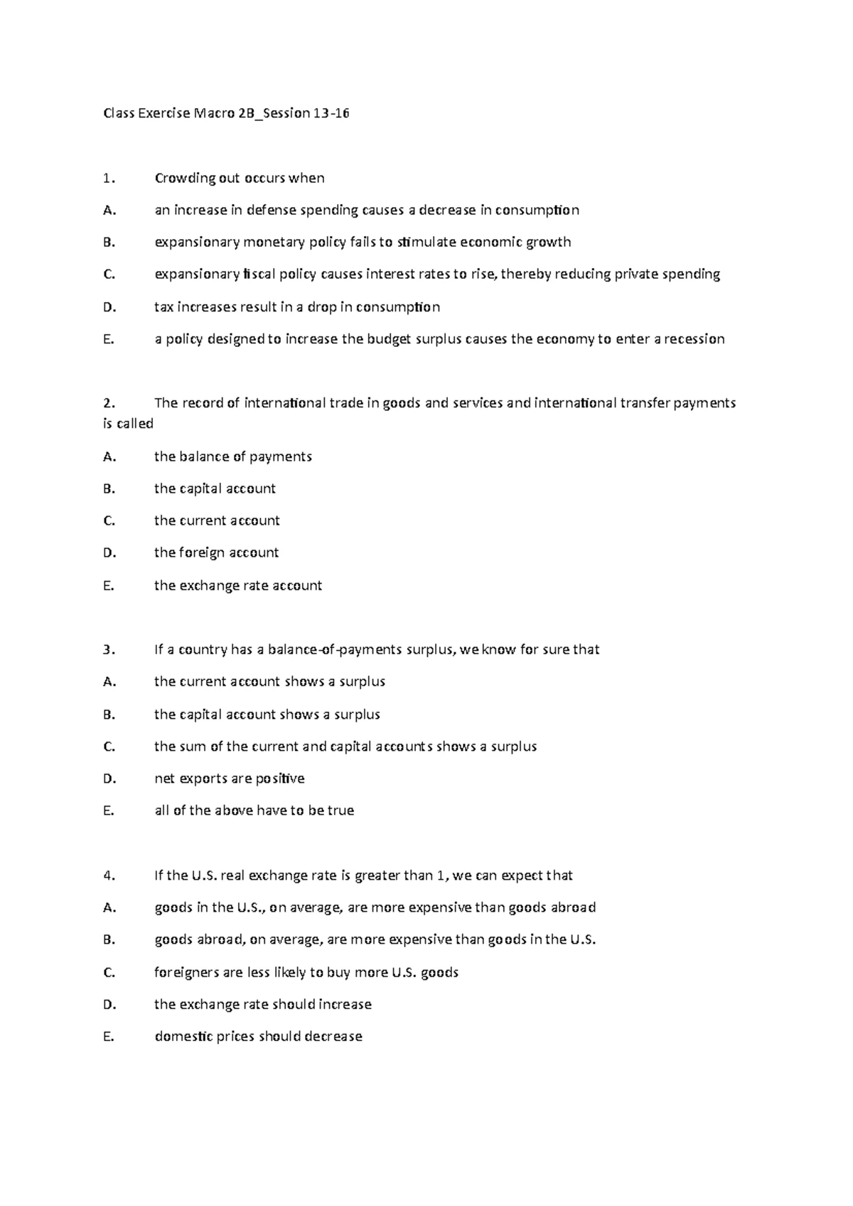 ECON315 Mathematical Economics Class Test 3 Questions & Solutions - Studocu