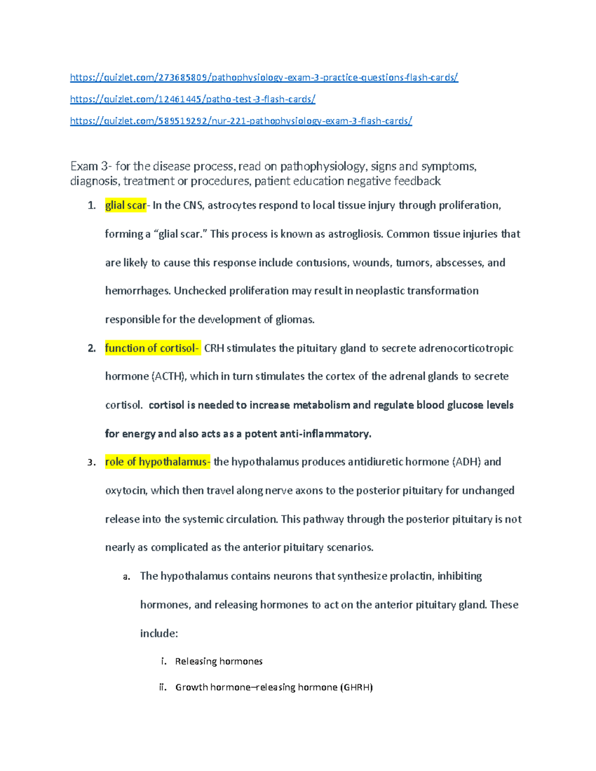 Patho 221 Final Exam Study Guide for Exam 3: Key Concepts & Reviews ...