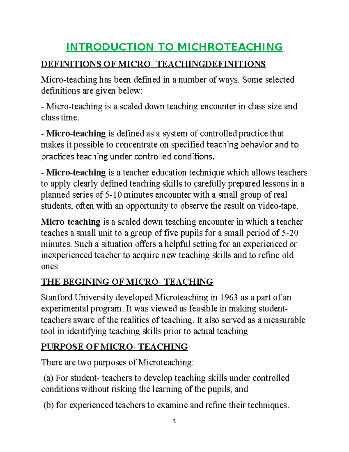 Micro Teaching Notes: Understanding Teaching Techniques and Skills ...