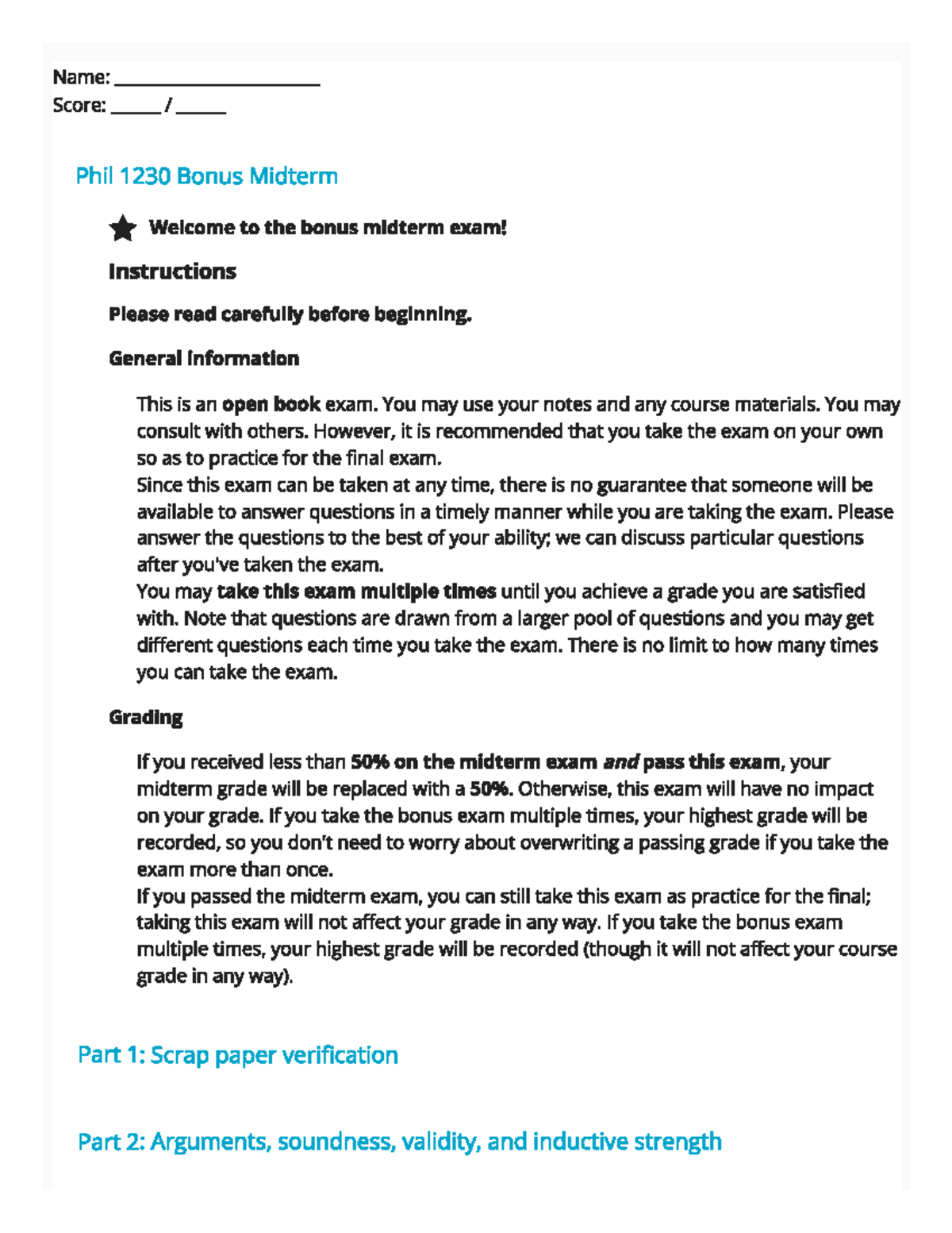 Midterm Review Notes: Strategies for Bonus Questions - Studocu