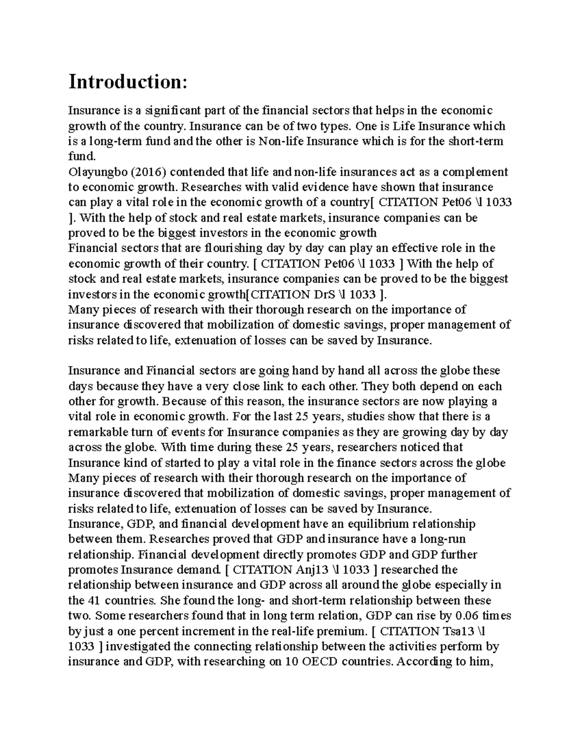The Role of Insurance in Economic Growth - Grade 9 Analysis - Studocu