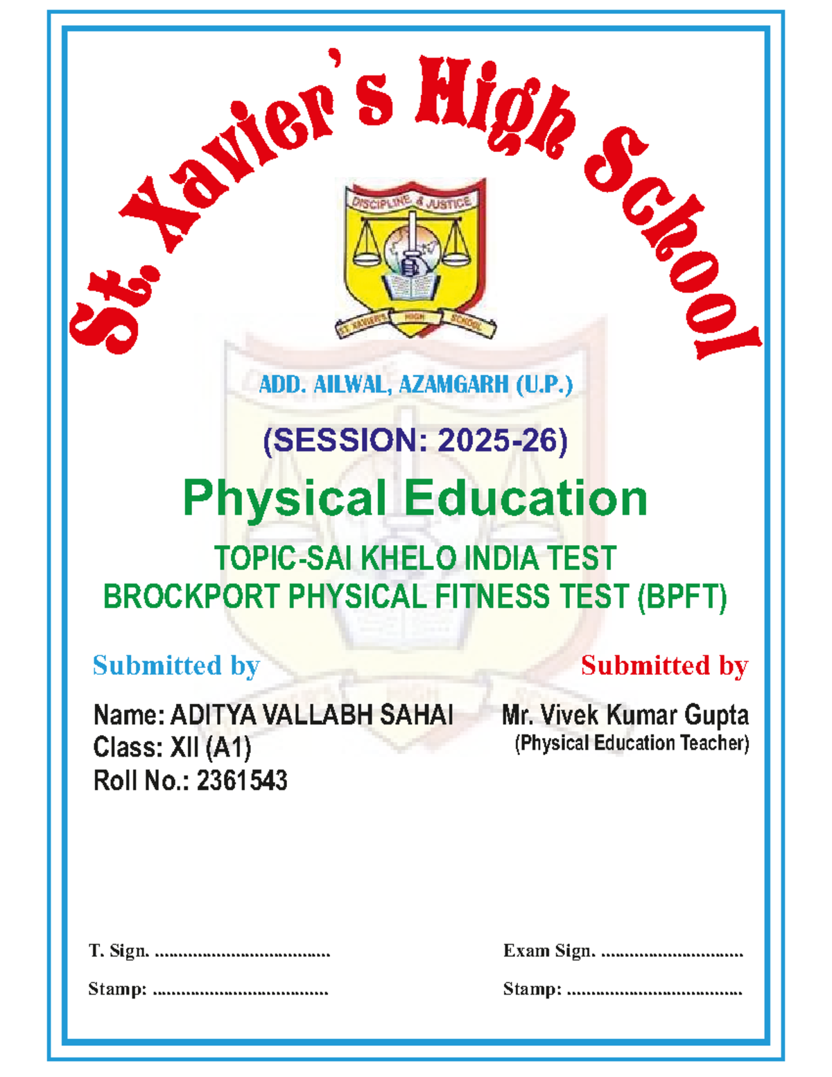 Physical Education Project File on Volleyball - Class XII (A) - Studocu