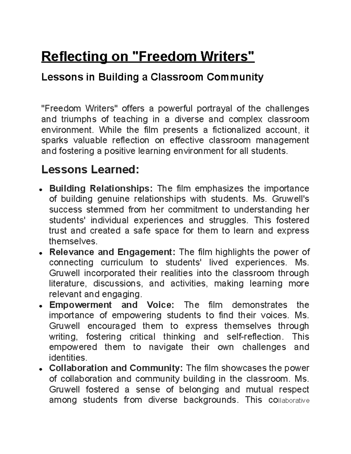 Reflection on 
